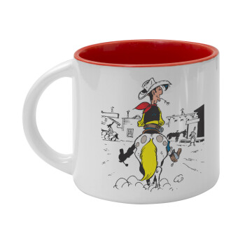 Lucky Luke comic, Κούπα κεραμική 400ml Λευκή/Κόκκινη