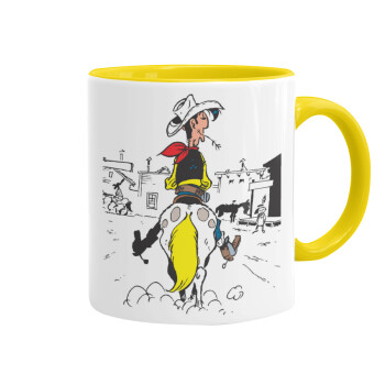 Lucky Luke comic, Mug colored yellow, ceramic, 330ml