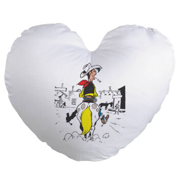 Lucky Luke comic, Μαξιλάρι καναπέ καρδιά 40x40cm περιέχεται το  γέμισμα