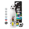 Soccer Metal mug thermos, double wall, 550ml