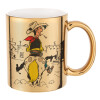 Mug ceramic, gold mirror, 330ml