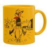 Ceramic coffee mug yellow, 330ml