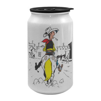 Lucky Luke comic, Κούπα ταξιδιού μεταλλική με καπάκι (tin-can) 500ml