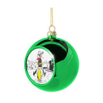 Λούκυ Λουκ comic, Χριστουγεννιάτικη μπάλα δένδρου Πράσινη 8cm