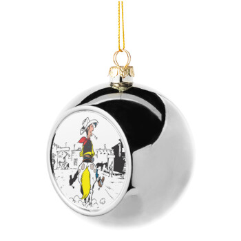 Lucky Luke comic, Χριστουγεννιάτικη μπάλα δένδρου Ασημένια 8cm
