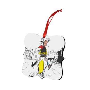 Λούκυ Λουκ comic, Στολίδι Χριστουγεννιάτικο στολίδι polygon ξύλινο 7.5cm