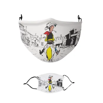 Lucky Luke comic, Μάσκα υφασμάτινη παιδική πολλαπλών στρώσεων με υποδοχή φίλτρου