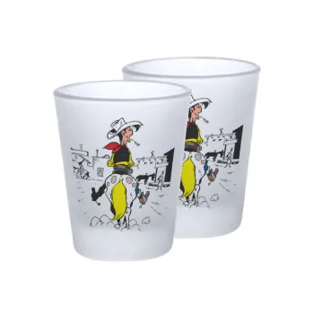 Λούκυ Λουκ comic, Σφηνοπότηρα γυάλινα 45ml του πάγου (2 τεμάχια)