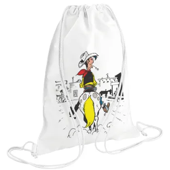 Lucky Luke comic, Backpack pouch GYMBAG white (28x40cm)