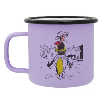 Λούκυ Λουκ comic, Κούπα Μεταλλική εμαγιέ ΜΑΤ Light Pastel Purple 360ml