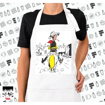 Λούκυ Λουκ comic, Ποδιά μακριά Σεφ ολόσωμη με τσέπες white (ΕΝΗΛΙΚΩΝ)