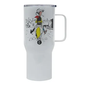 Lucky Luke comic, Mega Stainless steel Tumbler with lid, double wall 750L