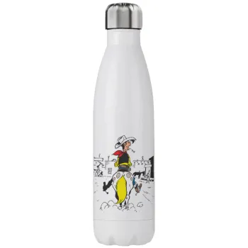 Λούκυ Λουκ comic, Μεταλλικό παγούρι θερμός (Stainless steel), διπλού τοιχώματος, 750ml