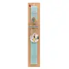Easter Set, wooden keychain & aromatic flat Easter candle (30cm) (TURQUOISE)