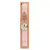 Easter Set, wooden keychain & scented flat Easter candle (30cm) (PINK)