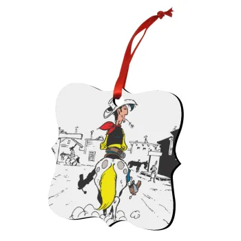 Lucky Luke comic, Christmas ornament polygon wooden 7.5cm