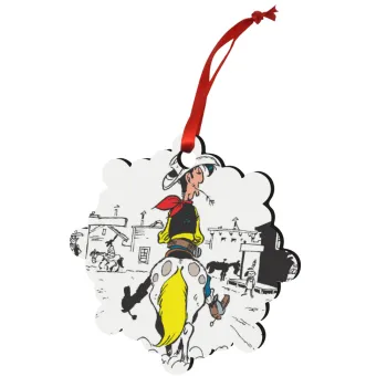 Λούκυ Λουκ comic, Στολίδι Χριστουγεννιάτικο στολίδι snowflake ξύλινο 7.5cm