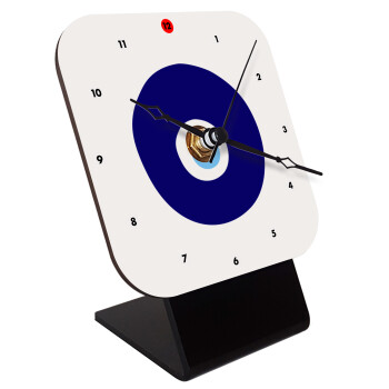 Χάντρα γαλαζιά, Επιτραπέζιο ρολόι ξύλινο με δείκτες (10cm)