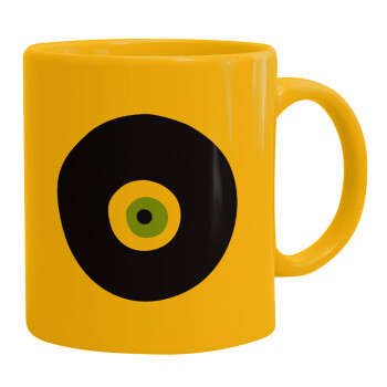 Χάντρα γαλαζιά, Ceramic coffee mug yellow, 330ml (1pcs)