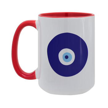 Χάντρα γαλαζιά, Κούπα Mega 15oz, κεραμική Κόκκινη, 450ml