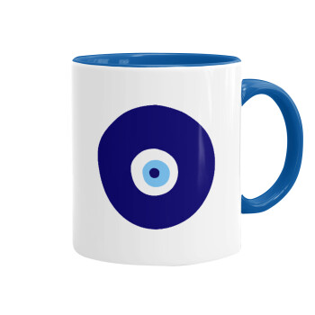 Χάντρα γαλαζιά, Mug colored blue, ceramic, 330ml