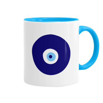 Χάντρα γαλαζιά, Mug colored light blue, ceramic, 330ml