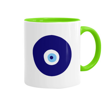 Χάντρα γαλαζιά, Mug colored light green, ceramic, 330ml