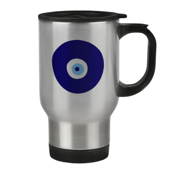 Χάντρα γαλαζιά, Stainless steel travel mug with lid, double wall 450ml