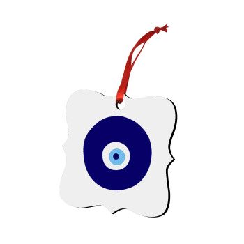 Χάντρα γαλαζιά, Christmas ornament polygon wooden 7.5cm