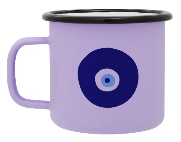 Χάντρα γαλαζιά — Metal enamel mug, matte light pastel purple, 360ml