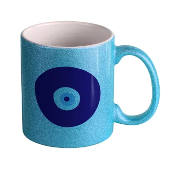 Χάντρα γαλαζιά, Κούπα Σιέλ Glitter που γυαλίζει, κεραμική, 330ml