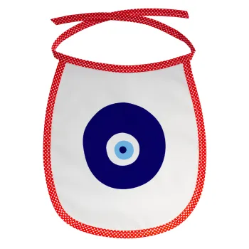 Χάντρα γαλαζιά, Σαλιάρα μωρού αλέκιαστη με κορδόνι Κόκκινη