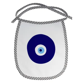 Χάντρα γαλαζιά, Σαλιάρα μωρού αλέκιαστη με κορδόνι Μαύρη