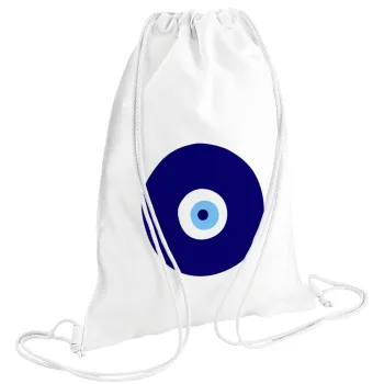 Χάντρα γαλαζιά, Backpack pouch GYMBAG white (28x40cm)