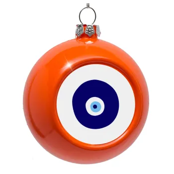 Χάντρα γαλαζιά, Στολίδι Χριστουγεννιάτικη μπάλα δένδρου Πορτοκαλί 8cm