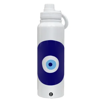 Χάντρα γαλαζιά, Θερμός 1L Ανοξείδωτο με Βάση Κινητού & Διπλά Τοιχώματα