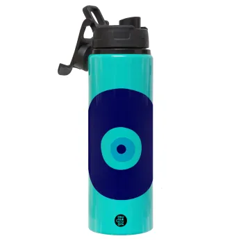 Χάντρα γαλαζιά, Μεταλλικό παγούρι νερού με καπάκι ασφαλείας, αλουμινίου 850ml