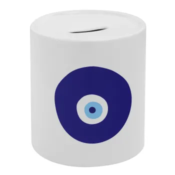 Χάντρα γαλαζιά, Κουμπαράς πορσελάνης με τάπα