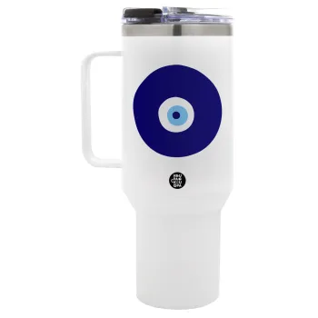 Χάντρα γαλαζιά, Mega Tumbler με καπάκι, διπλού τοιχώματος (θερμό) 1,2L