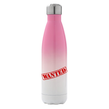 Wanted, Metal mug thermos Pink/White (Stainless steel), double wall, 500ml