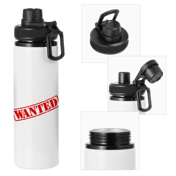 Wanted, Metal water bottle with safety cap, aluminum 850ml