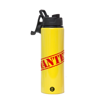 Wanted, Μεταλλικό παγούρι νερού με καπάκι ασφαλείας, αλουμινίου 850ml