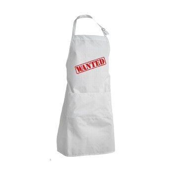 Wanted, Adult Chef Apron (with sliders and 2 pockets)
