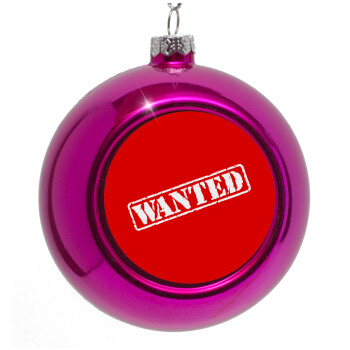 Wanted, Purple Christmas tree ornament bauble 8cm