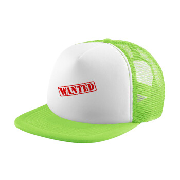 Wanted, Καπέλο Soft Trucker με Δίχτυ Πράσινο/Λευκό