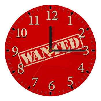 Wanted, Ρολόι τοίχου ξύλινο plywood (20cm)
