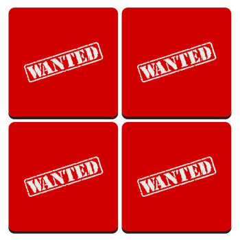Wanted, ΣΕΤ 4 Σουβέρ ξύλινα τετράγωνα (9cm)