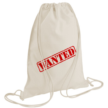 Wanted, Backpack bag GYMBAG natural (28x40cm)