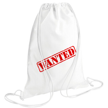 Wanted, Backpack pouch GYMBAG white (28x40cm)