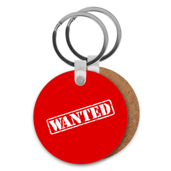 Wanted, Μπρελόκ Ξύλινο στρογγυλό MDF Φ5cm